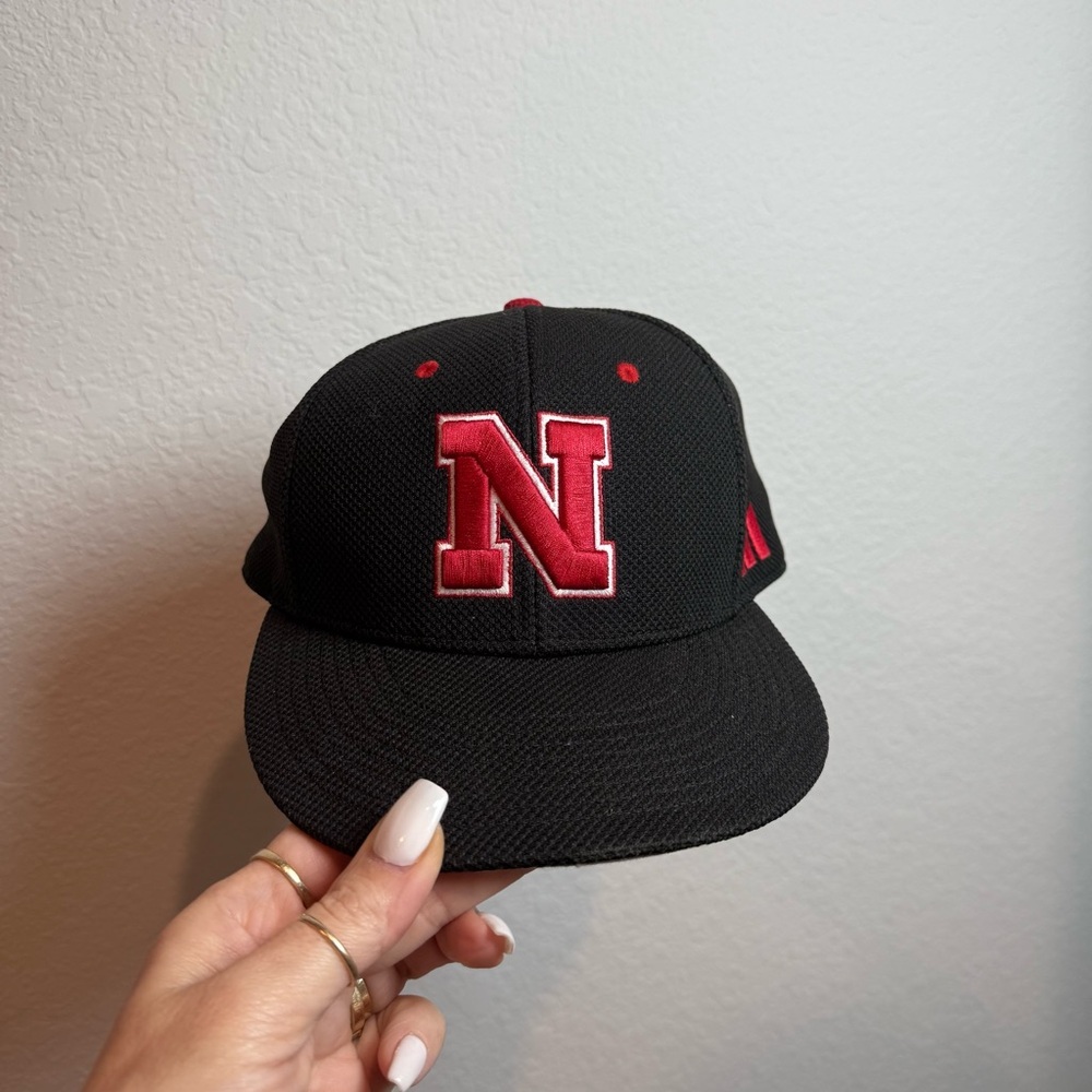 Nebraska Huskers Black Cap with Bold Red Lettering